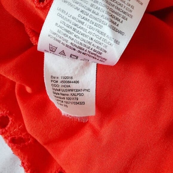 Jessica Simpson "Kalypso" Flare Sleeve Embroidered Boho Top In Blood Ora… - Picture 5 of 16